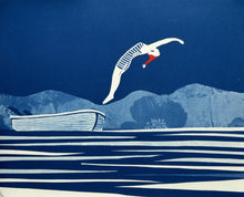 將圖片載入圖庫檢視器 'Festive Swimmers' Cyanotype Christmas Card Set of 5.