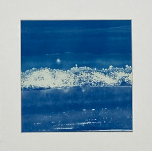 Paysage marin miniature de cyanotype